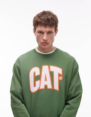 CAT WWR CAT WWR embroidery logo sweatshirt in green