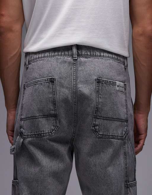 CAT – WWR – Grå, stentvättade snickarjeans i regular fit, 4 av 5