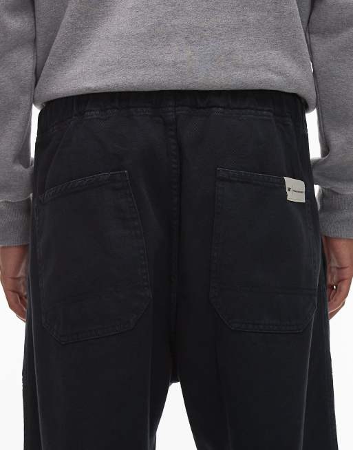 CAT WWR heavyweight twill buckle loose fit trousers in navy, 5 of 5