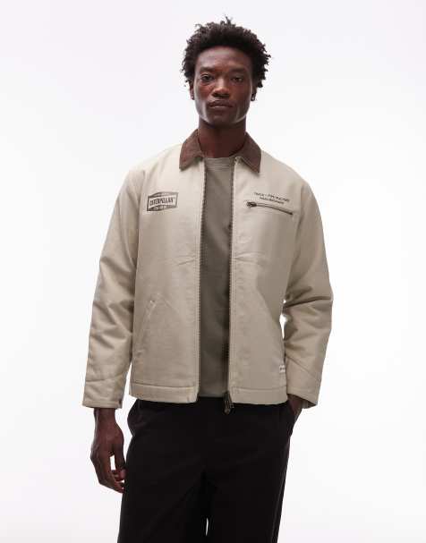 CAT – WWR – Jacke aus Canvas in Creme mit Zwei-Wege-Reißverschluss - view 1