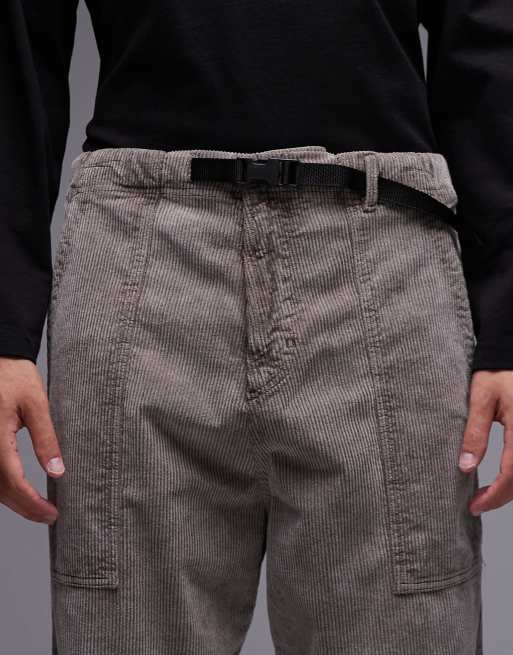 CAT - WWR - Pantalon ample en velours côtelé épais à boucle - Marron délavé, 4 de 5