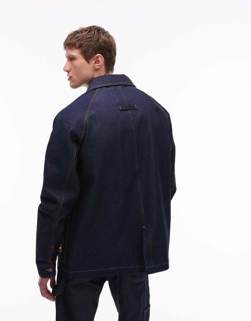 CAT WWR raw denim chore jacket in washed blue (part of a set), 2 of 4