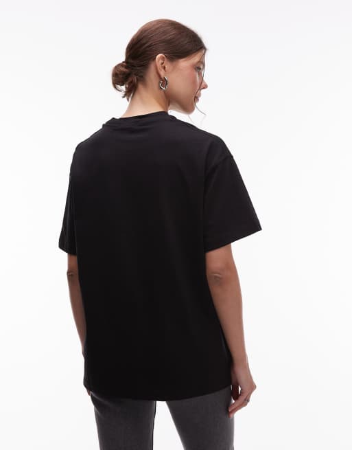 CAT - WWR - Sort løstsiddende T-shirt på 180 gsm med broderet logo, 4 af 4
