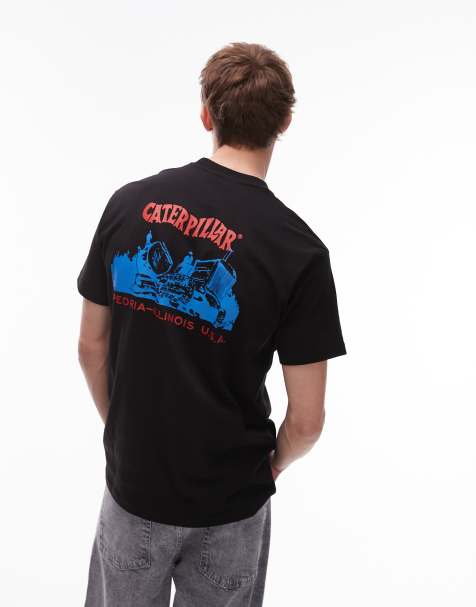 CAT - WWR - Sort T-shirt med print på ryggen - view 1