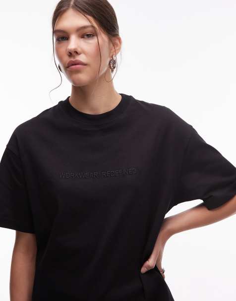 CAT – WWR – Svart, ledig t-shirt med broderad logga, 180gsm - view 1