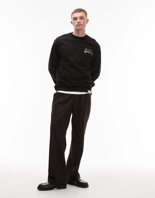 CAT – WWR – Svart sweatshirt med rund halsringning, ledig passform och logga, 300gsm, 2 av 5