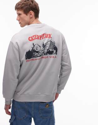 CAT WWR CAT WWR sweatshirt with back print in stone-White