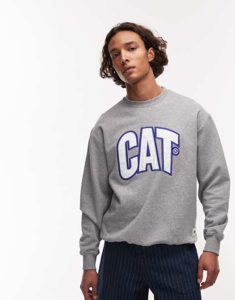 CAT – WWR – Szara bluza oversize z haftowanym logo - view 1