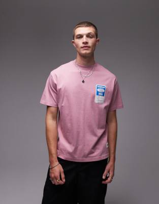 CAT - WWR - T-shirt avec imprimé sur la poitrine - Rose