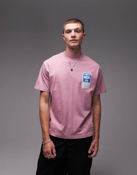 CAT WWR - T-shirt met print op de borst in roze - view 1