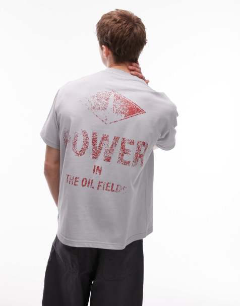 CAT WWR - T-shirt met print op de rug in grijs - view 1