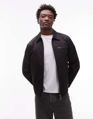 CAT WWR CAT WWR twill two way zip jacket with quilted lining in black