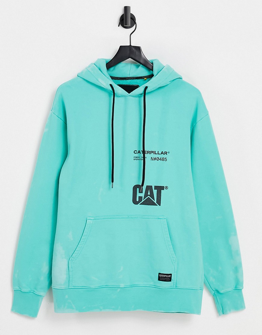 Caterpillar all over acid logo print hoodie in mint-Green