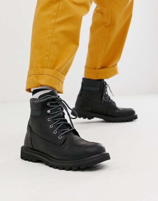 Caterpillar deplete waterproof leather hiker boot in black