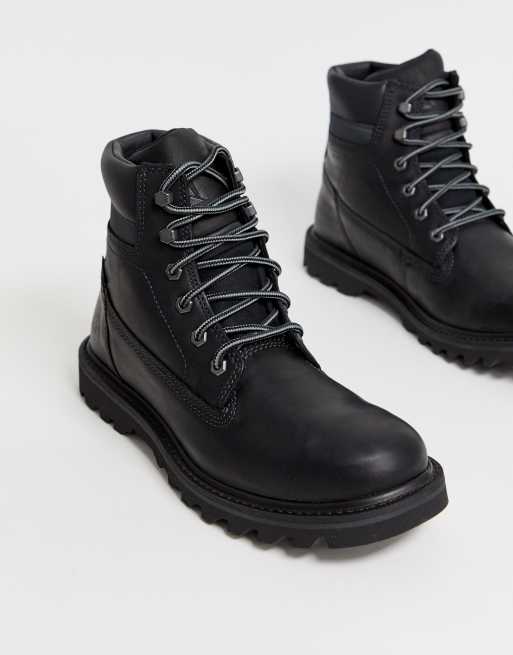 Caterpillar deplete waterproof leather hiker boot in black ASOS