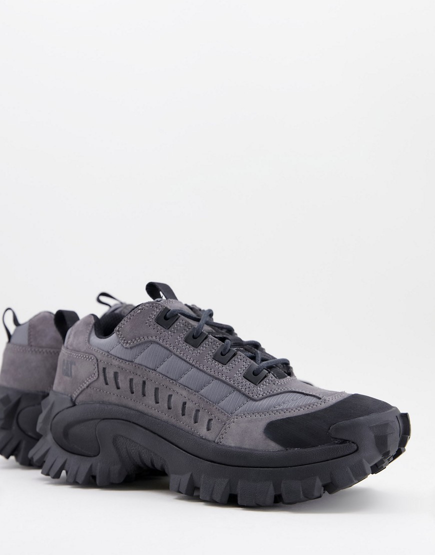 Caterpillar Intruder chunky sole sneakers in gray suede-Grey
