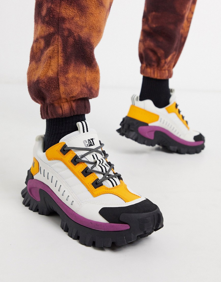Caterpillar - Intruder - Sneakers met dikke zool en kleurvlakken in geel/roze-Multi