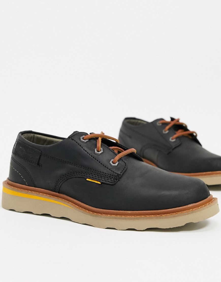Caterpillar jackson low lace up shoes in black leather