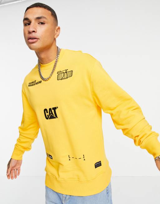 Caterpillar - Machinery - Sweatshirt met print in geel