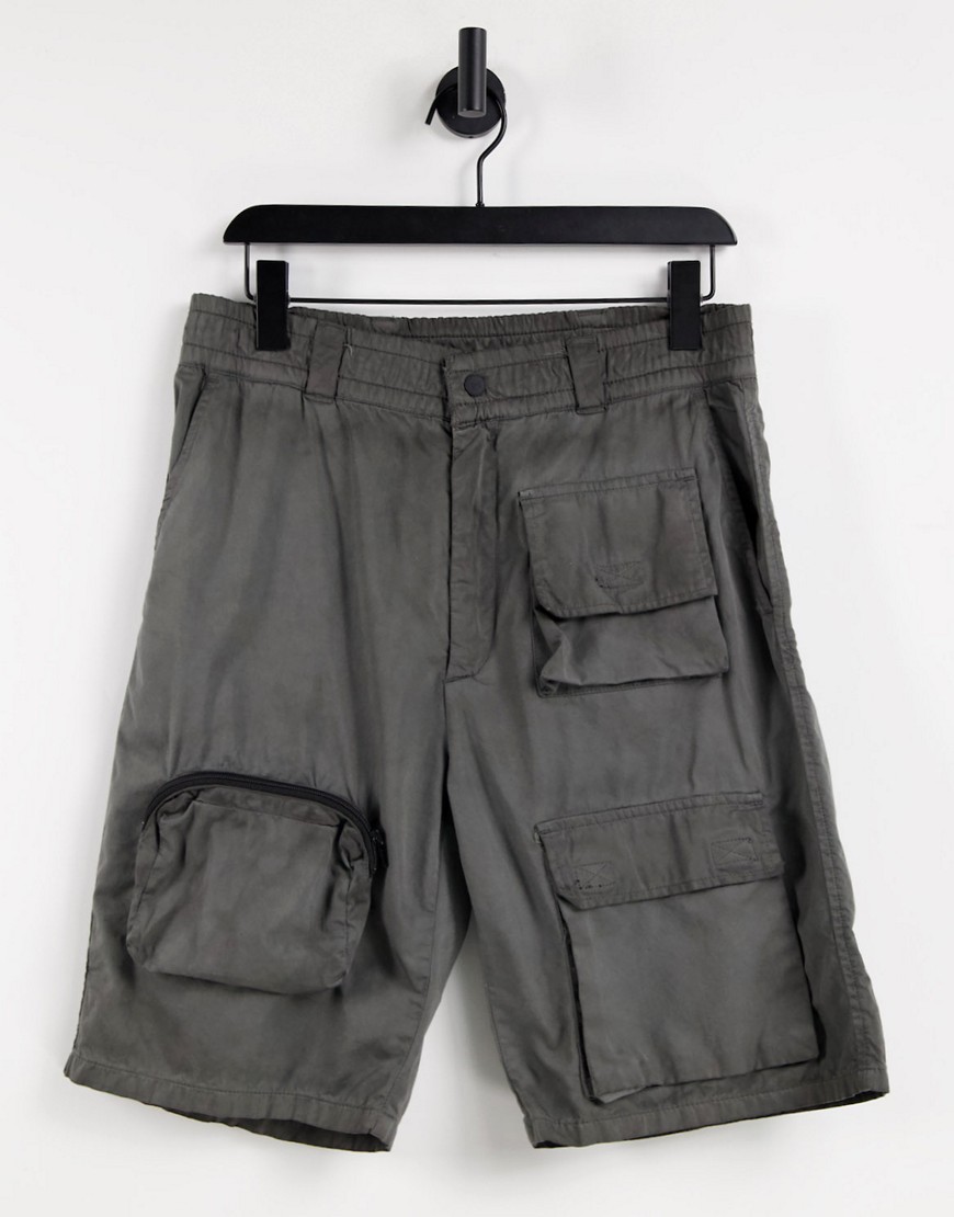 caterpillar - pantaloncini da lavoro con tripla tasca, colore grigio