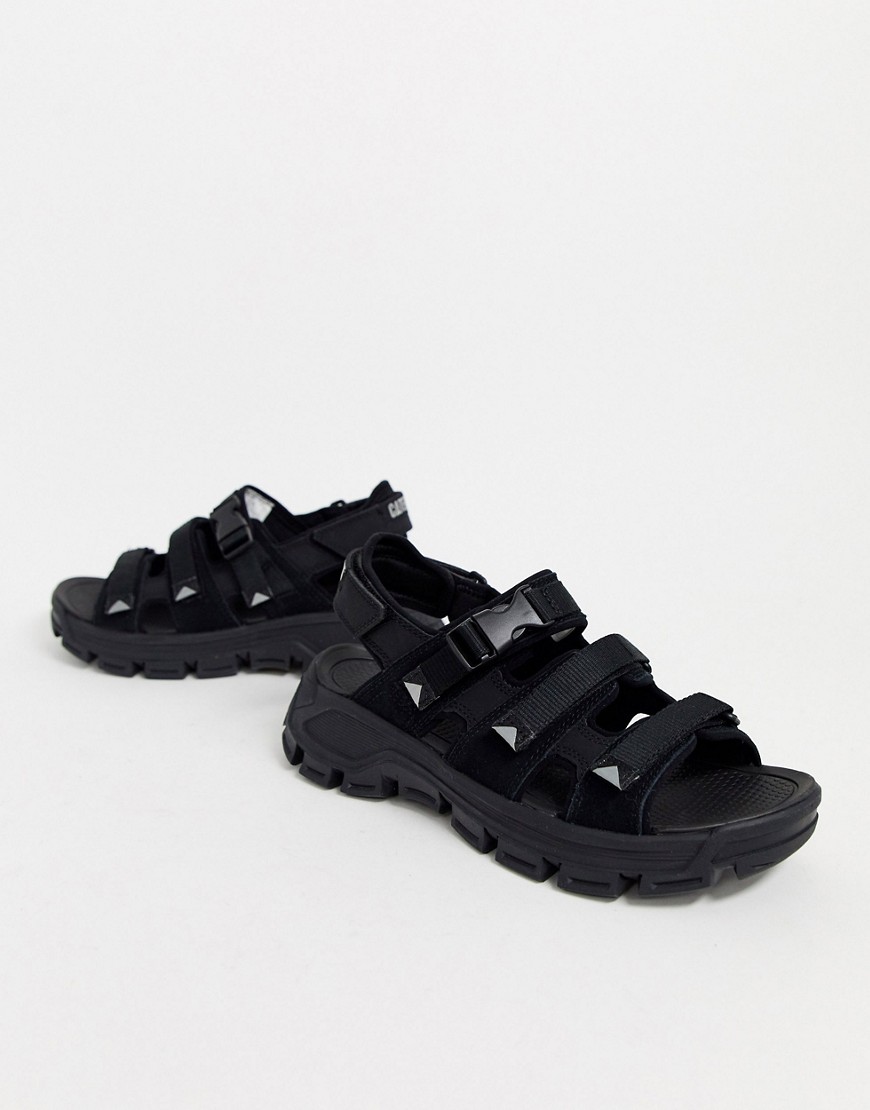 Caterpillar progressor sandals in black suede-Multi