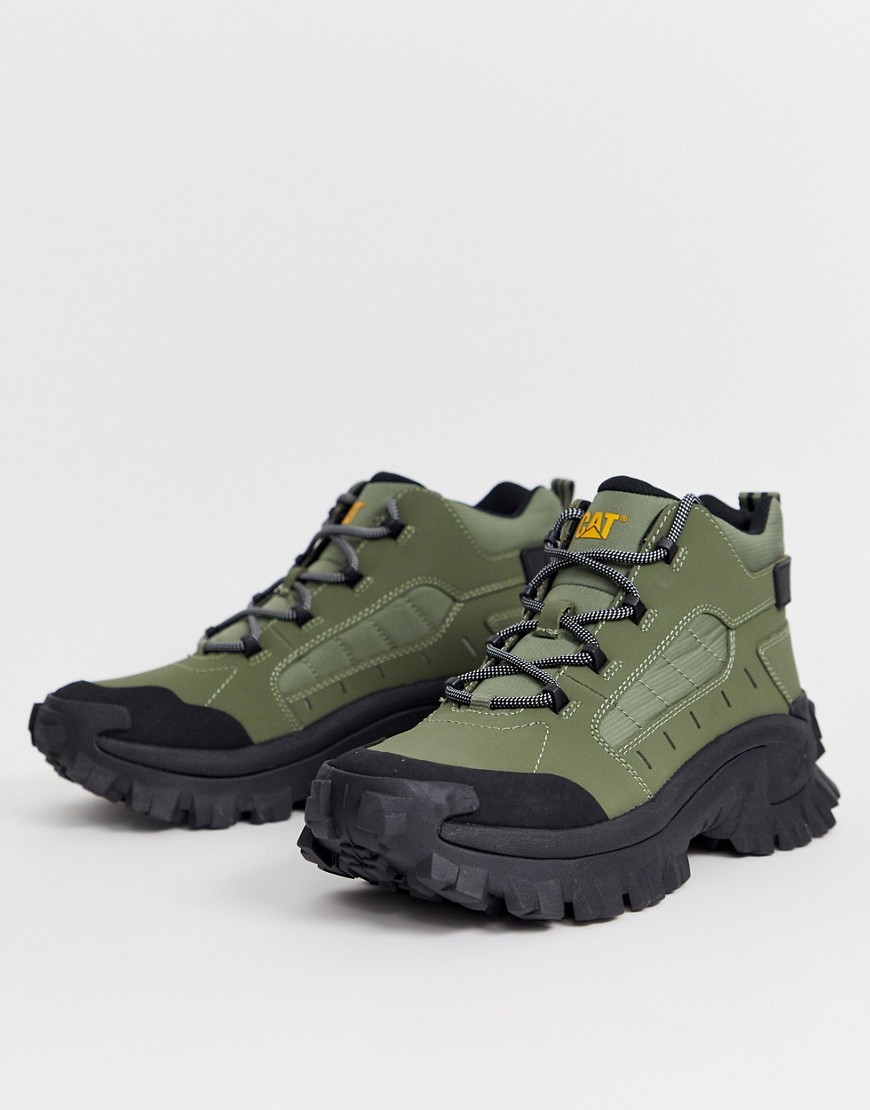 Caterpillar – Resistor – Khakifärgade boots med tjock sula-Grön