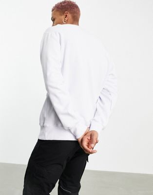 Homme Caterpillar - Sweat à logo et poche à rabat - Blanc