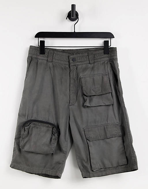 Caterpillar workwear triple pocket shorts in grey