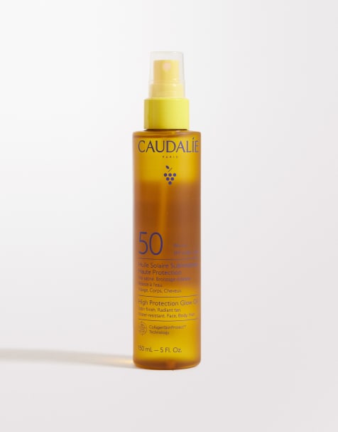 Caudalie olejek do opalania z wysoką ochroną i efektem glow SPF50 do twarzy, ciała i włosów 150 ml - view 1
