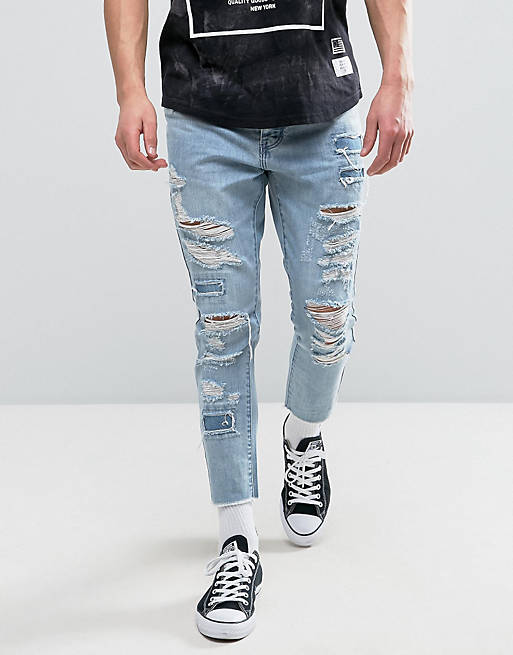 Cayler & Sons Skinny Jeans With Extreme Rips And Raw Hem | ASOS