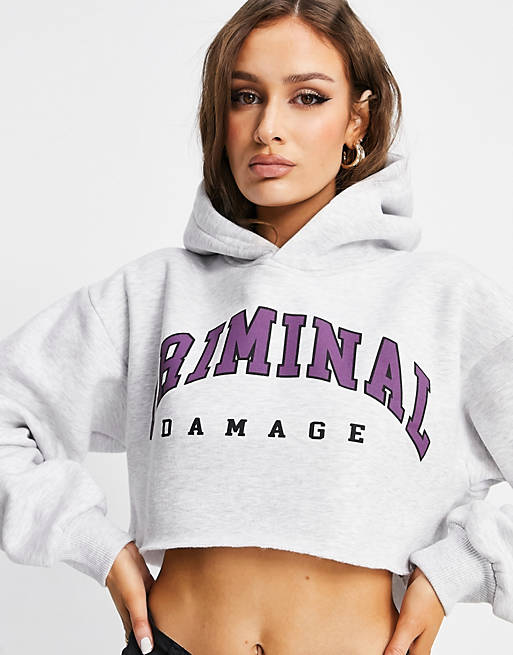  CD Femme colligate logo cropped hoodie 