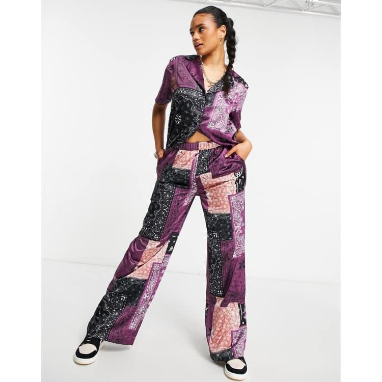 Pantalon patchwork femme clearance