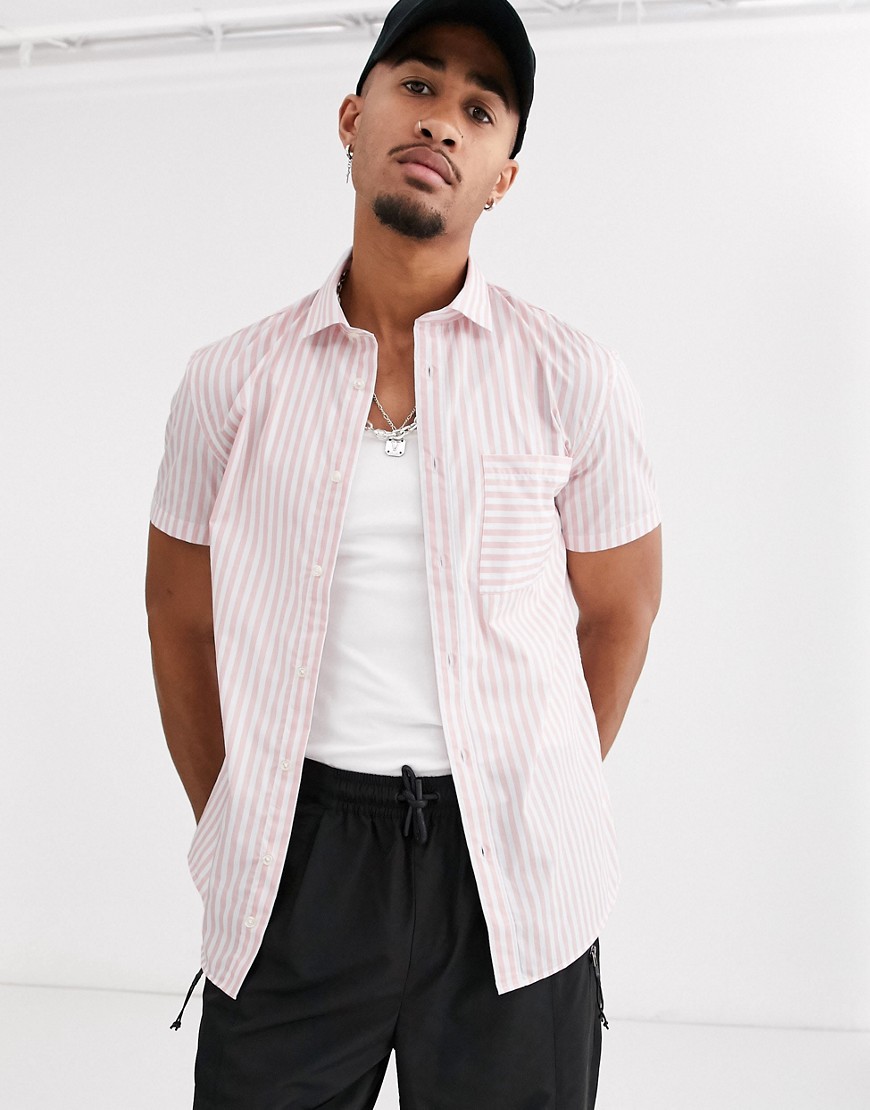 Celio - Camicia a righe verticali rosa