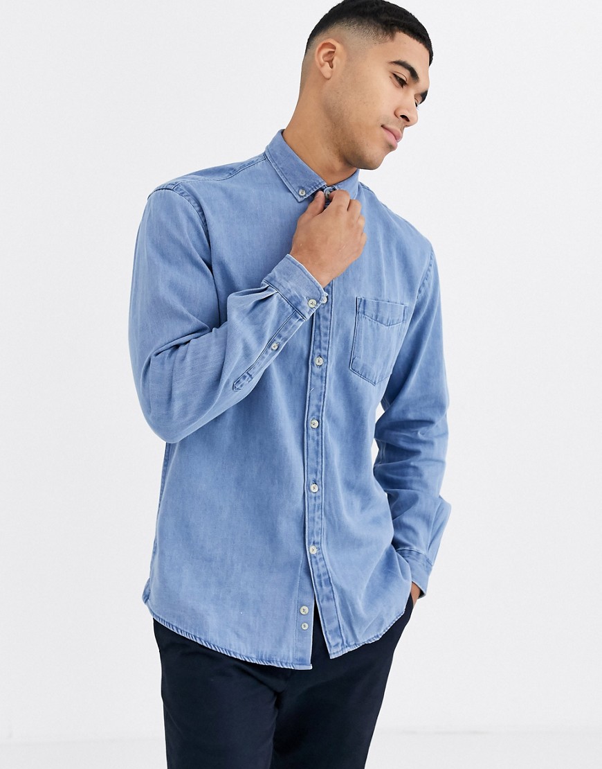 Celio - Camicia di jeans lavaggio chiaro-Blu