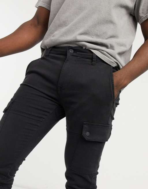 Celio cargo pants in black ASOS