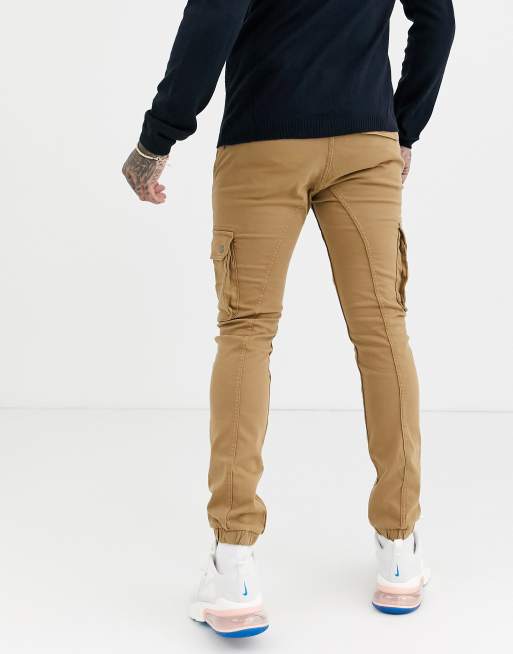 Celio cargo pants in tan