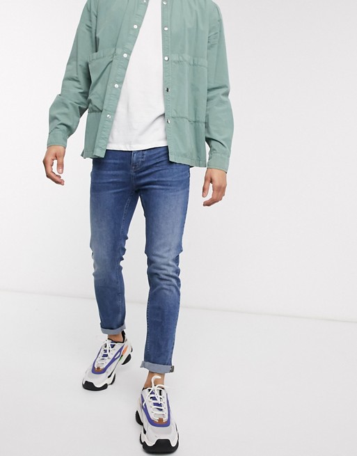 Celio carrot jeans in mid blue exclusive to ASOS