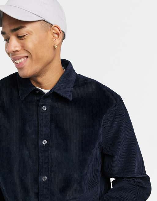 Celio cord shirt in navy ASOS