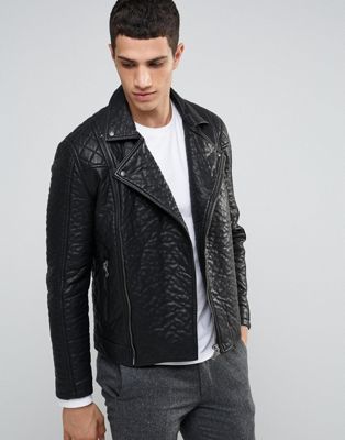 Celio Faux Leather Biker Jacket