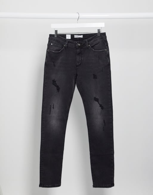 Celio - Jean coupe slim à effet usé - Noir délavé, 4 de 4