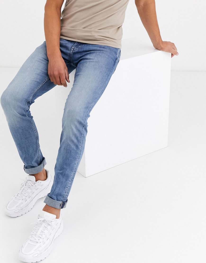 Celio – Ljusa slim jeans-Blå