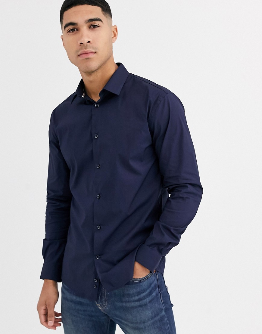 Celio - Net overhemd in marineblauw