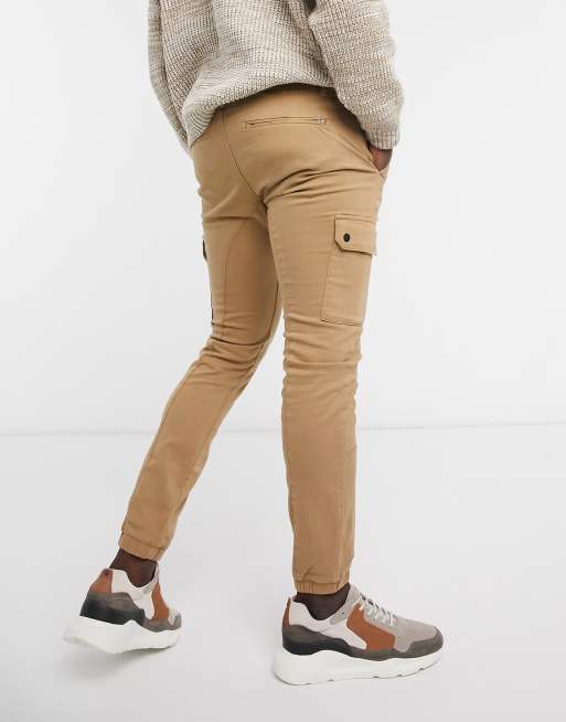 Celio skinny cargo pants in tan ASOS