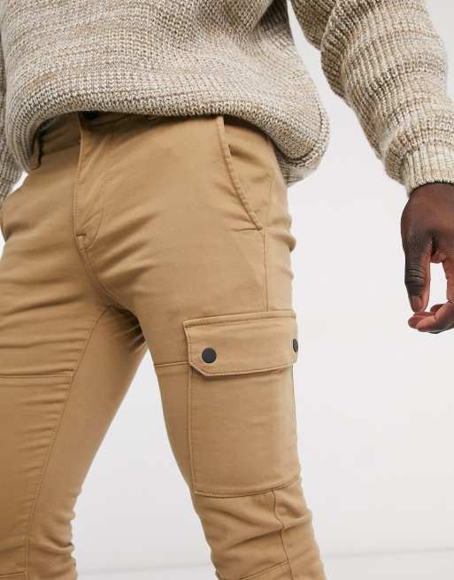 Pantalon cargo slim maille