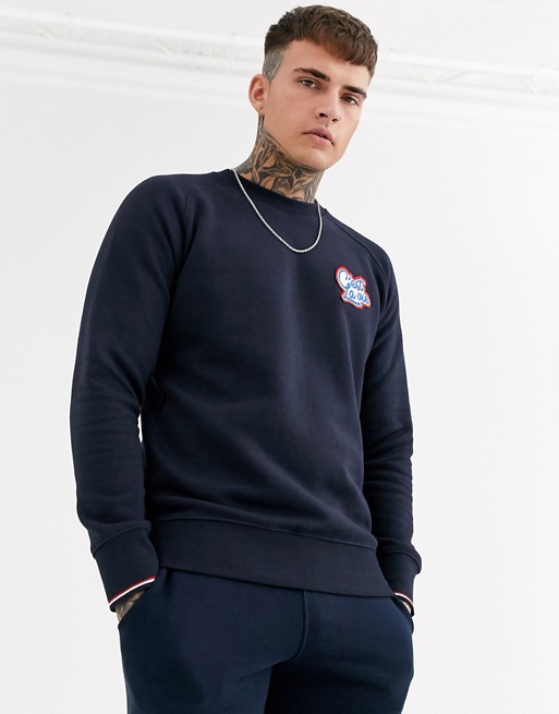 Celio sweatshirt in navy with embroidery chest detail