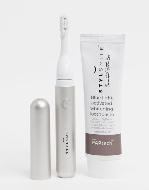 Cepillo de dientes de luz azul Sonic y pasta de dientes blanqueadora con tecnología PAPtech de STYLSMILE, 2 de 4
