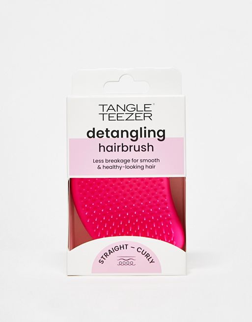 Cepillo para cabello rizado rosa desenredante con diseño curvado The Original de Tangle Teezer