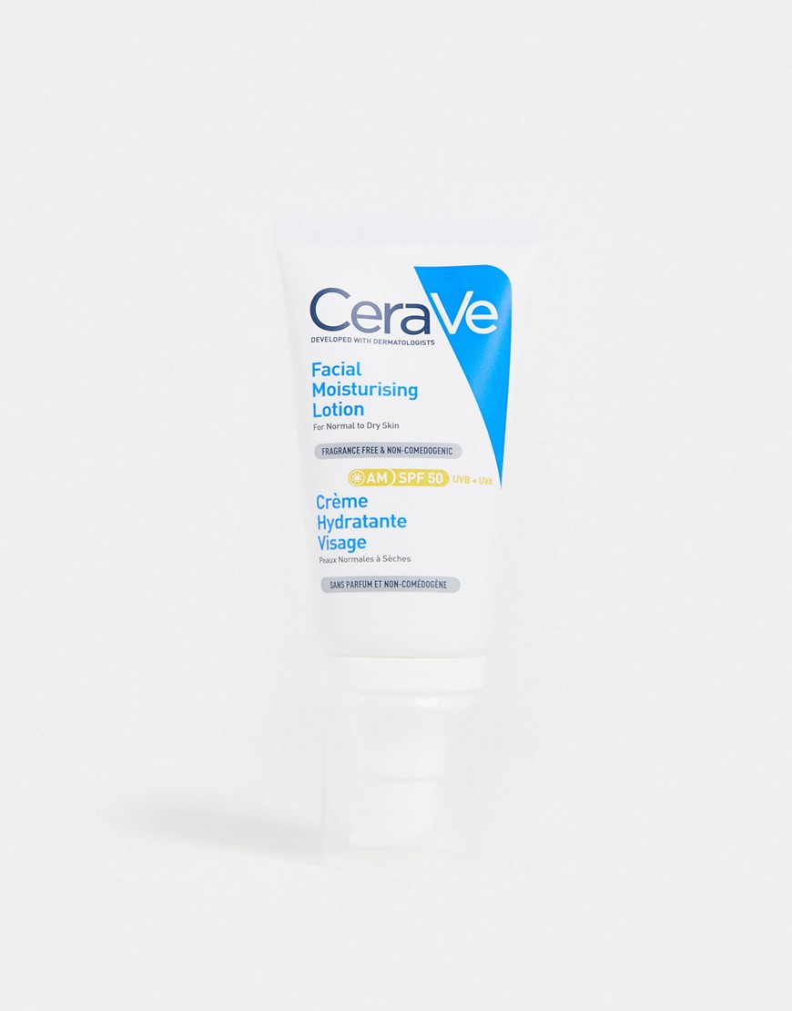 CeraVe AM Facial Moisturising Lotion SPF50 with Ceramides for Normal to Dry Skin 52ml-No colour