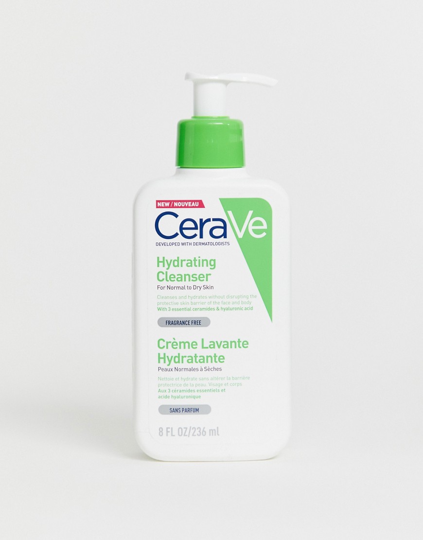 CeraVe - Detergente idratante e rimpolpante all'acido ialuronico per pelle normali o secche da 236 ml-Nessun colore