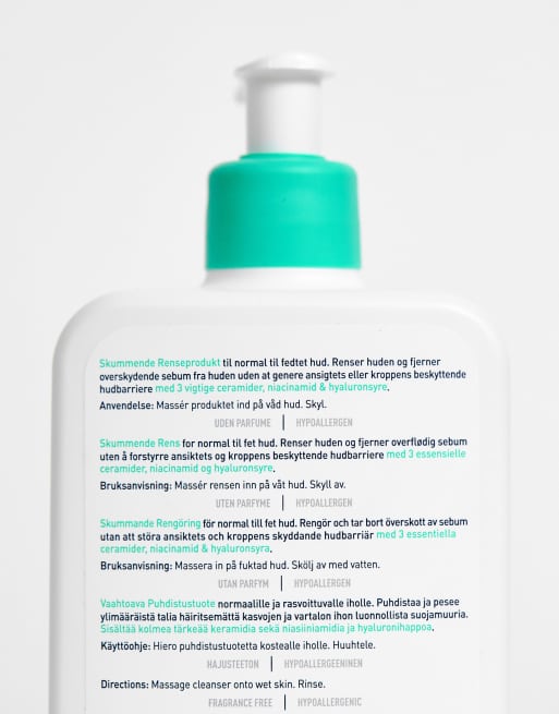 CeraVe - Detergente schiumogeno con niacinamide per pelli normali e grasse 473ml, 3 di 4
